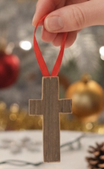 Wildwood Boardwalk Wood Cross Ornament