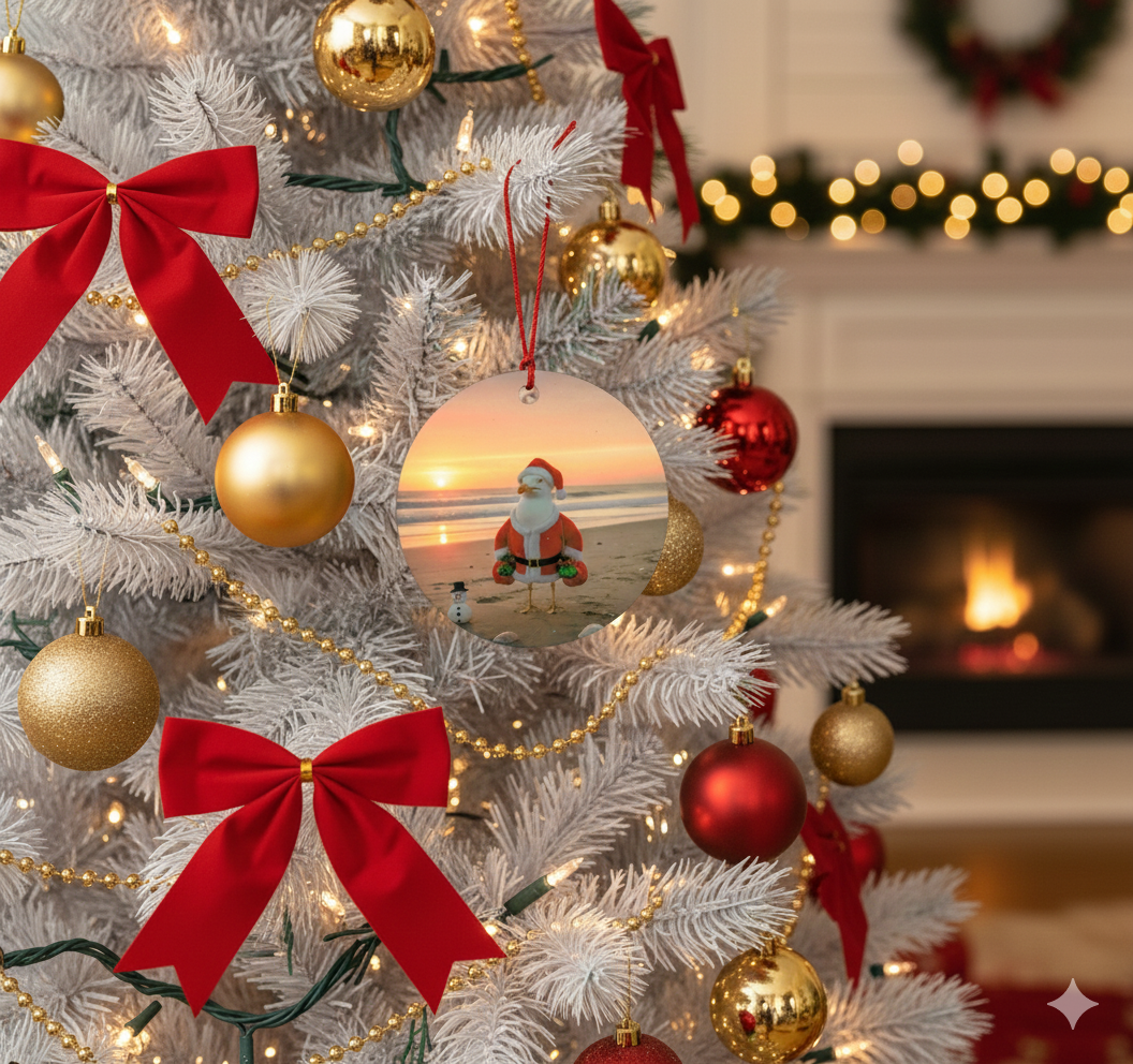 Wildwood NJ Santa Seagull Beach Ornament