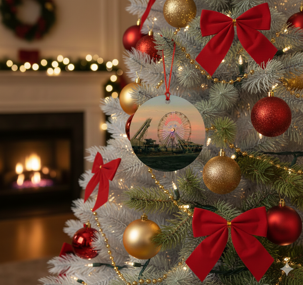 Morey’s Piers Sants Ferris Wheel Ornament