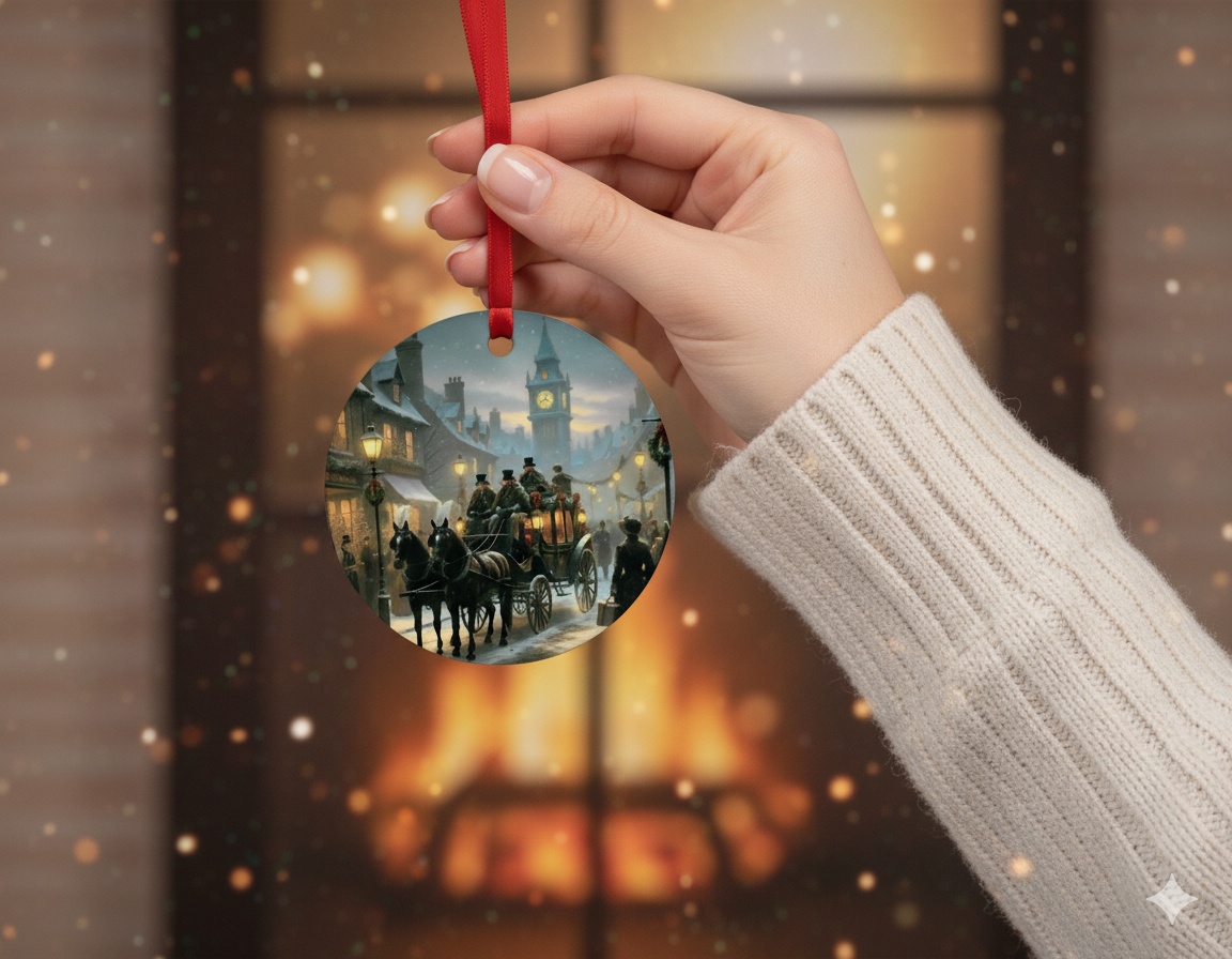 Winter Carriage Ornament Victorian Holiday Ride