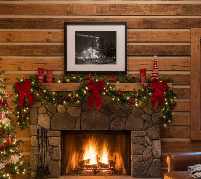 Hereford Inlet Lighthouse in the Snow in Black & White