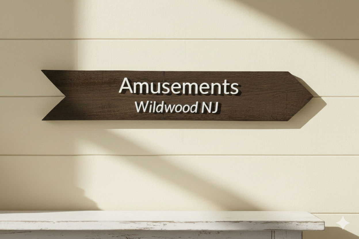 Amusements Wildwood NJ Rustic Pallet Wood Sign